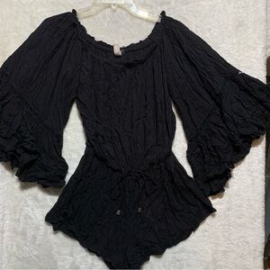 Elan Black‎ Ruffled Jumpsuit